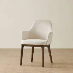 Ballina Tan Beige Fabric Dining Chair - Ebony Brown Ash Legs