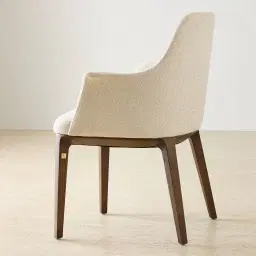 Ballina Tan Beige Fabric Dining Chair - Ebony Brown Ash Legs