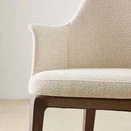 Ballina Tan Beige Fabric Dining Chair - Ebony Brown Ash Legs