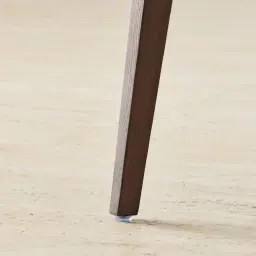 Maggie Sand Beige Vegan Leather Dining Chair - Ebony Brown Ash Legs