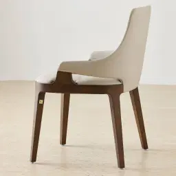 Maggie Glacier Grey Vegan Leather Dining Chair - Smoky Ash Legs