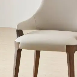 Maggie Glacier Grey Vegan Leather Dining Chair - Smoky Ash Legs