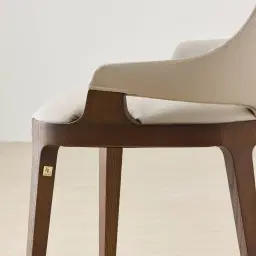 Maggie Glacier Grey Vegan Leather Dining Chair - Smoky Ash Legs