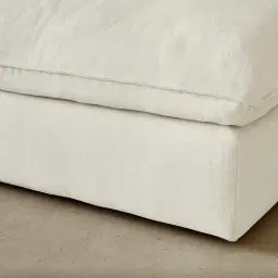 Macie Chiffon White Fabric Modular Sofa - Right Arm