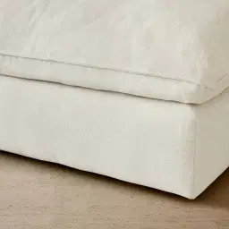 Macie Chiffon White Fabric Modular Sofa - Armless