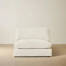Macie Chiffon White Fabric Modular Sofa - Armless