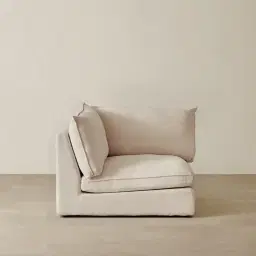 Macie Cream Oatmeal Fabric Modular Sofa - Corner Seater