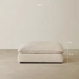 Macie Cream Oatmeal Fabric Modular Sofa - Ottoman