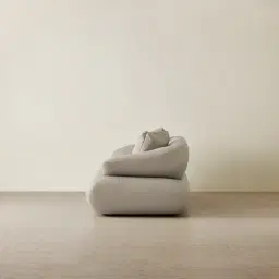 Trinity Milk Coffee Leather 3-Seater Sofa