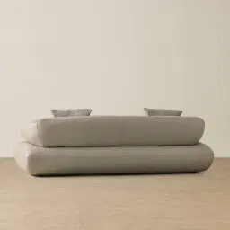 Trinity Milk Coffee Leather 3-Seater Sofa