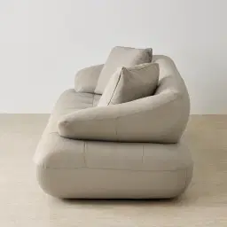 Trinity Milk Coffee Leather 3-Seater Sofa