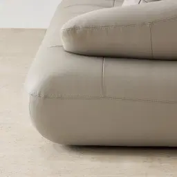 Trinity Milk Coffee Leather 3-Seater Sofa