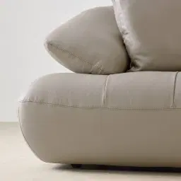 Trinity Milk Coffee Leather 3-Seater Sofa