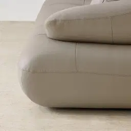 Trinity Milk Coffee Leather 3-Seater Sofa