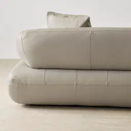 Trinity Milk Coffee Leather 3-Seater Sofa