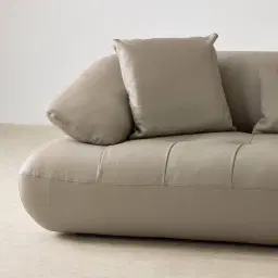 Trinity Milk Coffee Leather 3-Seater Sofa