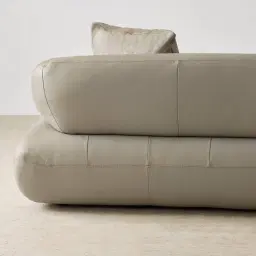 Trinity Milk Coffee Leather 3-Seater Sofa