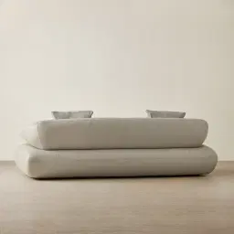 Trinity Milk Coffee Leather 3-Seater Sofa