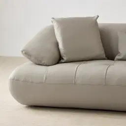 Trinity Milk Coffee Leather 3-Seater Sofa