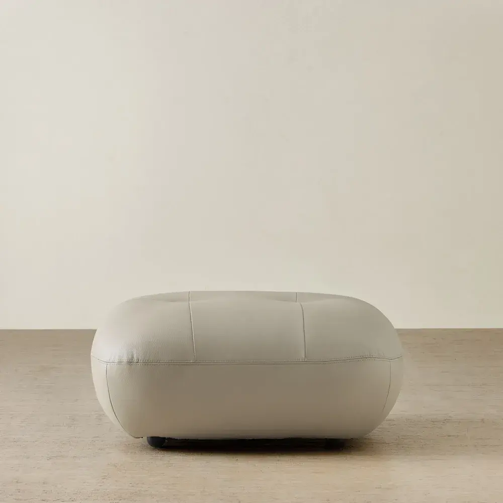 Trinity Milk Coffee Leather Ottoman