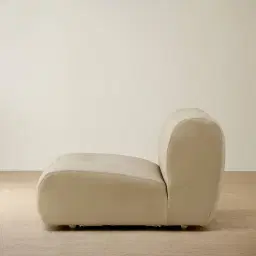 Marvie Champagne Beige Semi Aniline Leather Sofa - 1.5 Armless