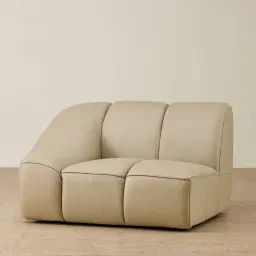 Valeni Oyster Grey Leather Modular Sofa - 1.5 Left Arm