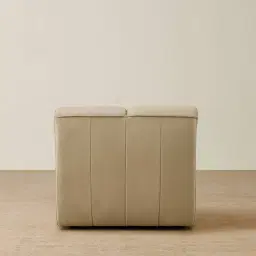 Valeni Oyster Grey Leather Modular Sofa - 1.5 Armless