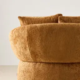 Borcea Fusion Mustard Fabric Swivel Occasional Chair