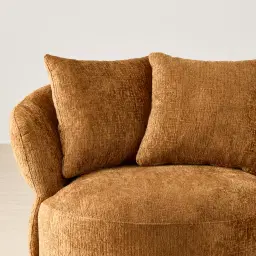 Borcea Fusion Mustard Fabric Swivel Occasional Chair