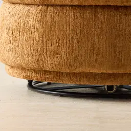 Borcea Fusion Mustard Fabric Swivel Occasional Chair