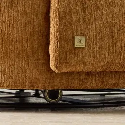 Borcea Fusion Mustard Fabric Swivel Occasional Chair