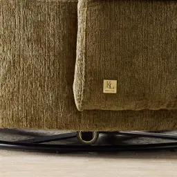 Borcea Army Green Fabric Swivel Occasional Chair