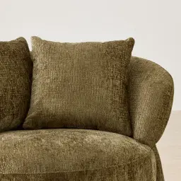 Borcea Army Green Fabric Swivel Occasional Chair