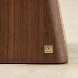 Dunstan Smoky Walnut Veneer Side Table with Statuario White Sintered Stone Top