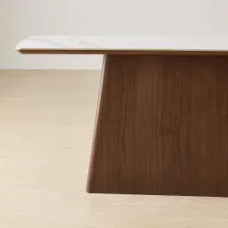 Dunstan Smoky Walnut Veneer Console Table with Statuario White Sintered Stone Top