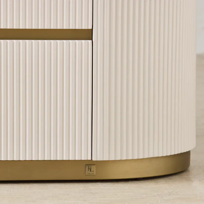 Archie Cream Wooden 6-Drawer Dresser with White Sintered Stone Top ...