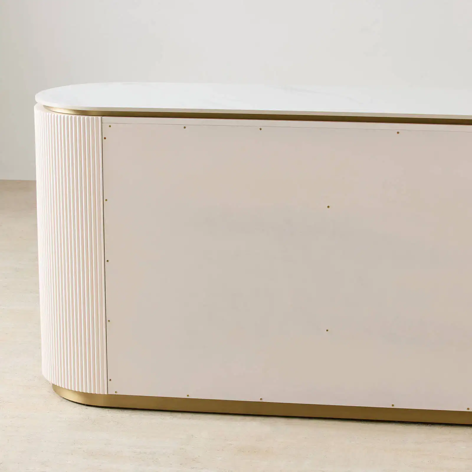 Archie Cream Wooden Sideboard with White Sintered Stone Top | Koala Living