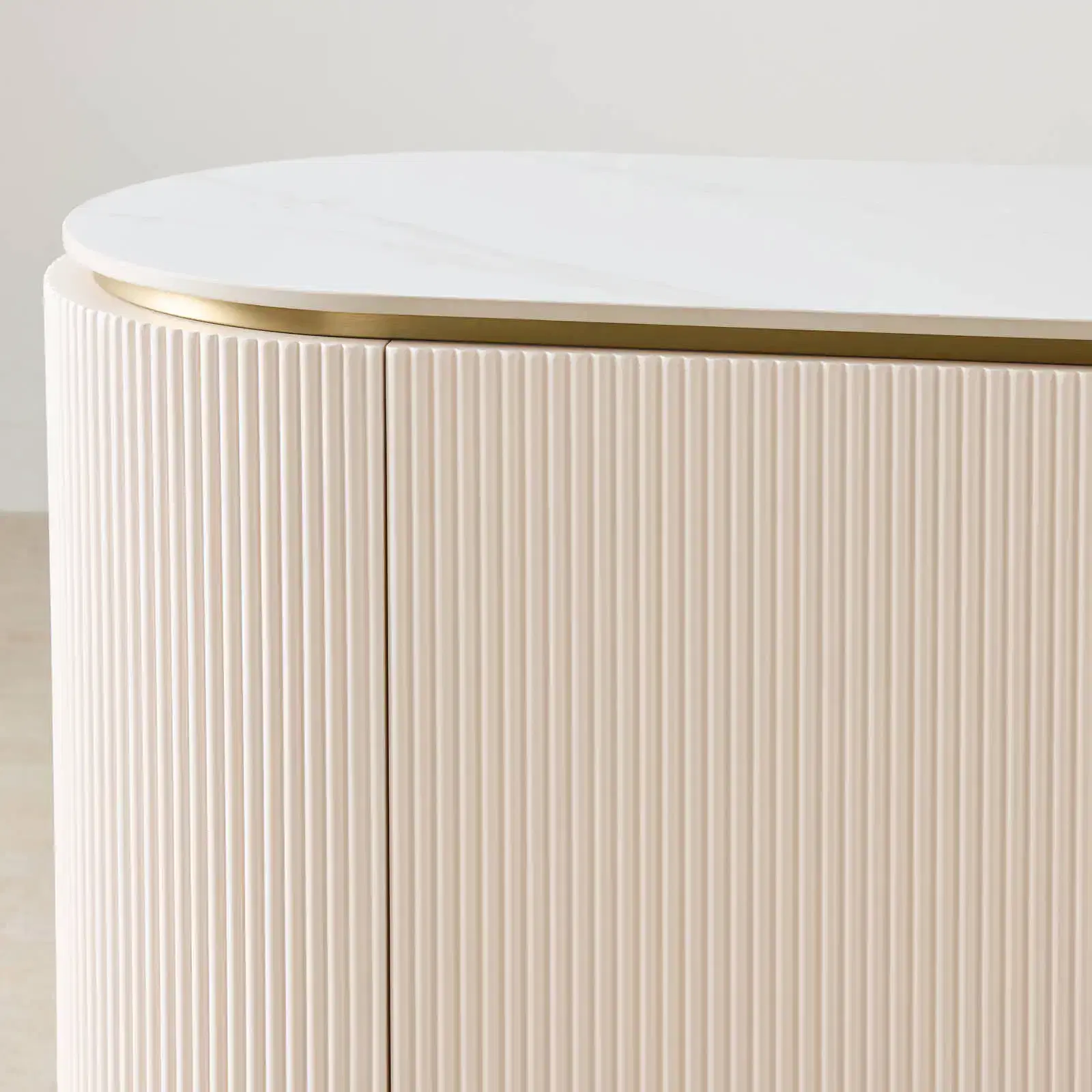 Archie Cream Wooden Sideboard with White Sintered Stone Top | Koala Living