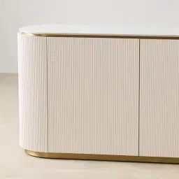 Archie Cream Wooden Sideboard with White Sintered Stone Top
