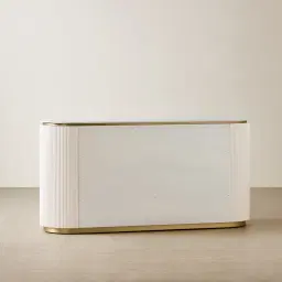 Archie Cream Wooden Sideboard with White Sintered Stone Top