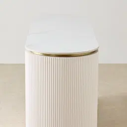 Archie Cream Wooden Sideboard with White Sintered Stone Top