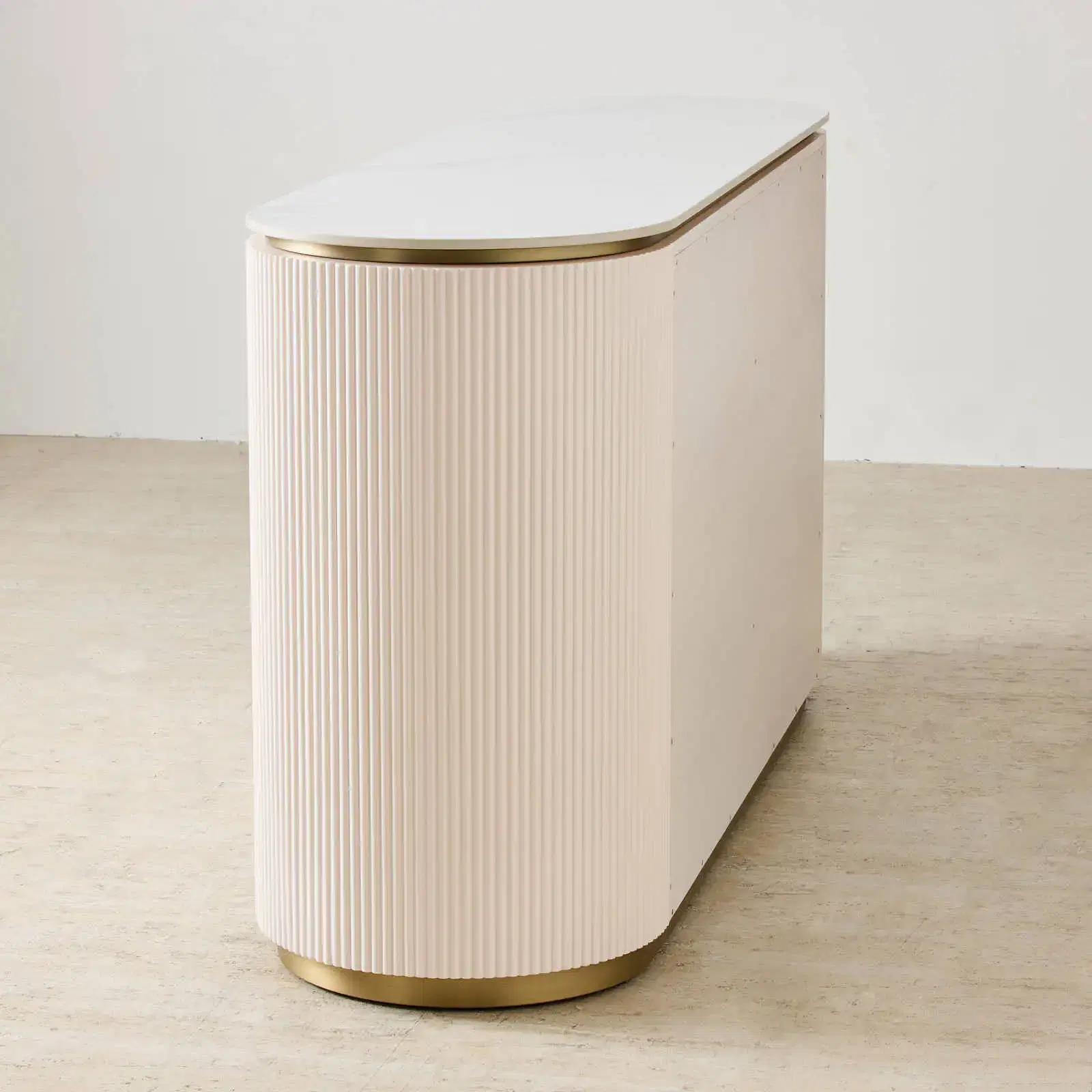 Archie Cream Wooden Sideboard with White Sintered Stone Top | Koala Living