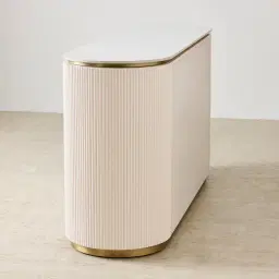 Archie Cream Wooden Sideboard with White Sintered Stone Top