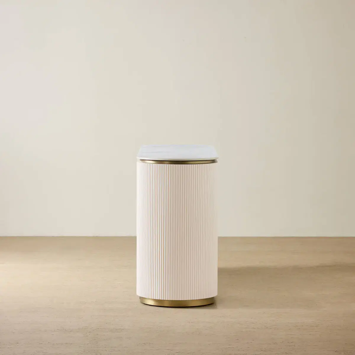 Archie Cream Wooden Sideboard with White Sintered Stone Top | Koala Living