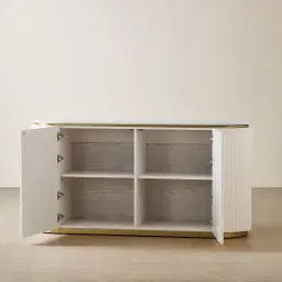 Archie Cream Wooden Sideboard with White Sintered Stone Top