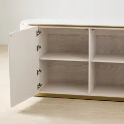 Archie Cream Wooden Sideboard with White Sintered Stone Top