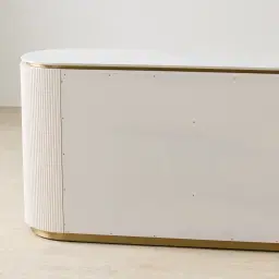 Archie Cream Wooden Sideboard with White Sintered Stone Top