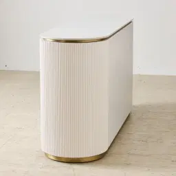 Archie Cream Wooden Sideboard with White Sintered Stone Top