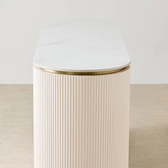 Archie Cream Wooden Sideboard with White Sintered Stone Top | Koala Living