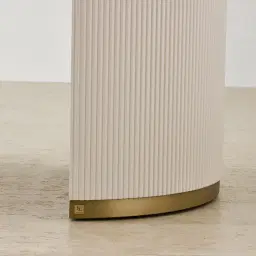 Archie Cream Wooden Study Desk with White Sintered Stone Top